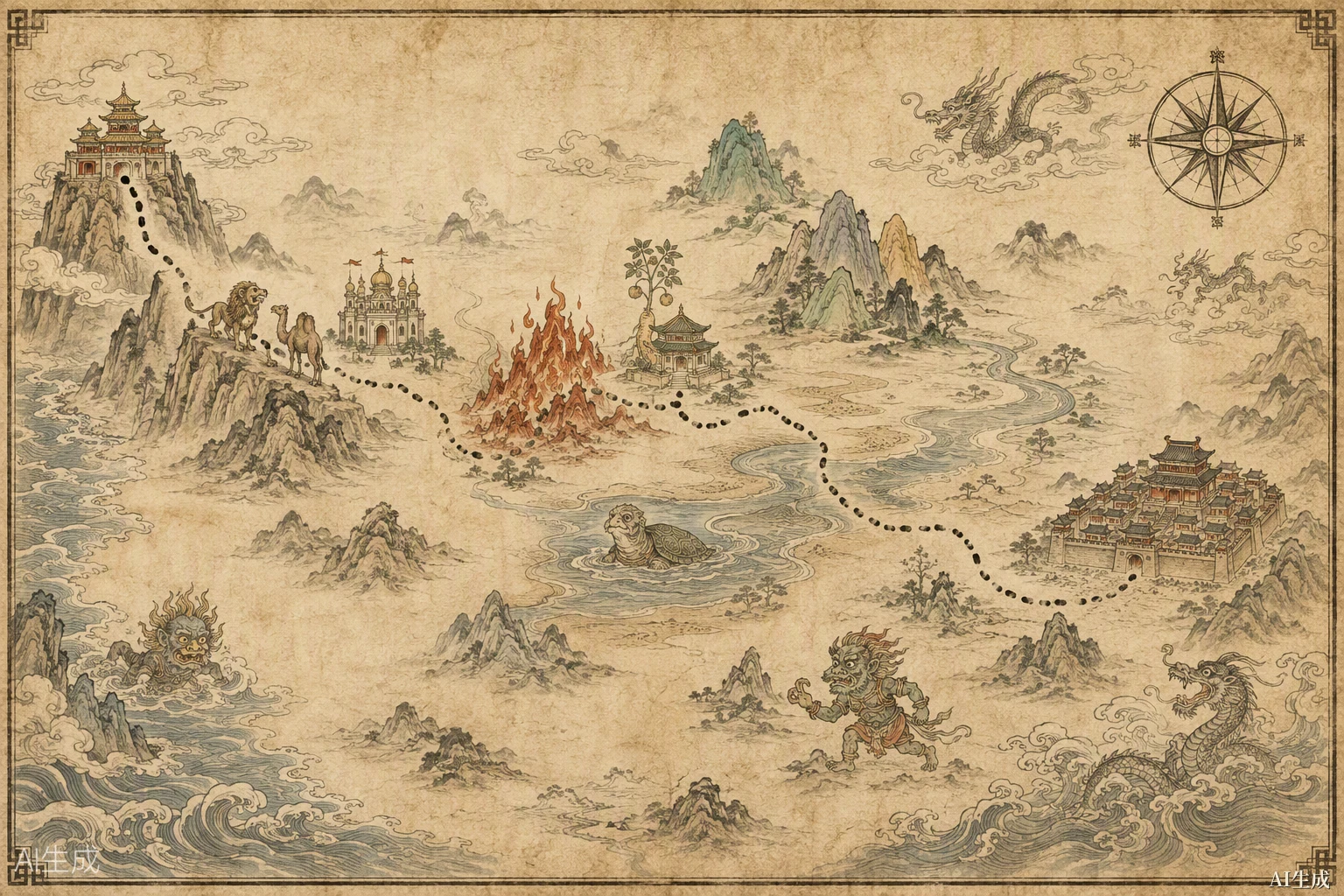 西天取经路线图